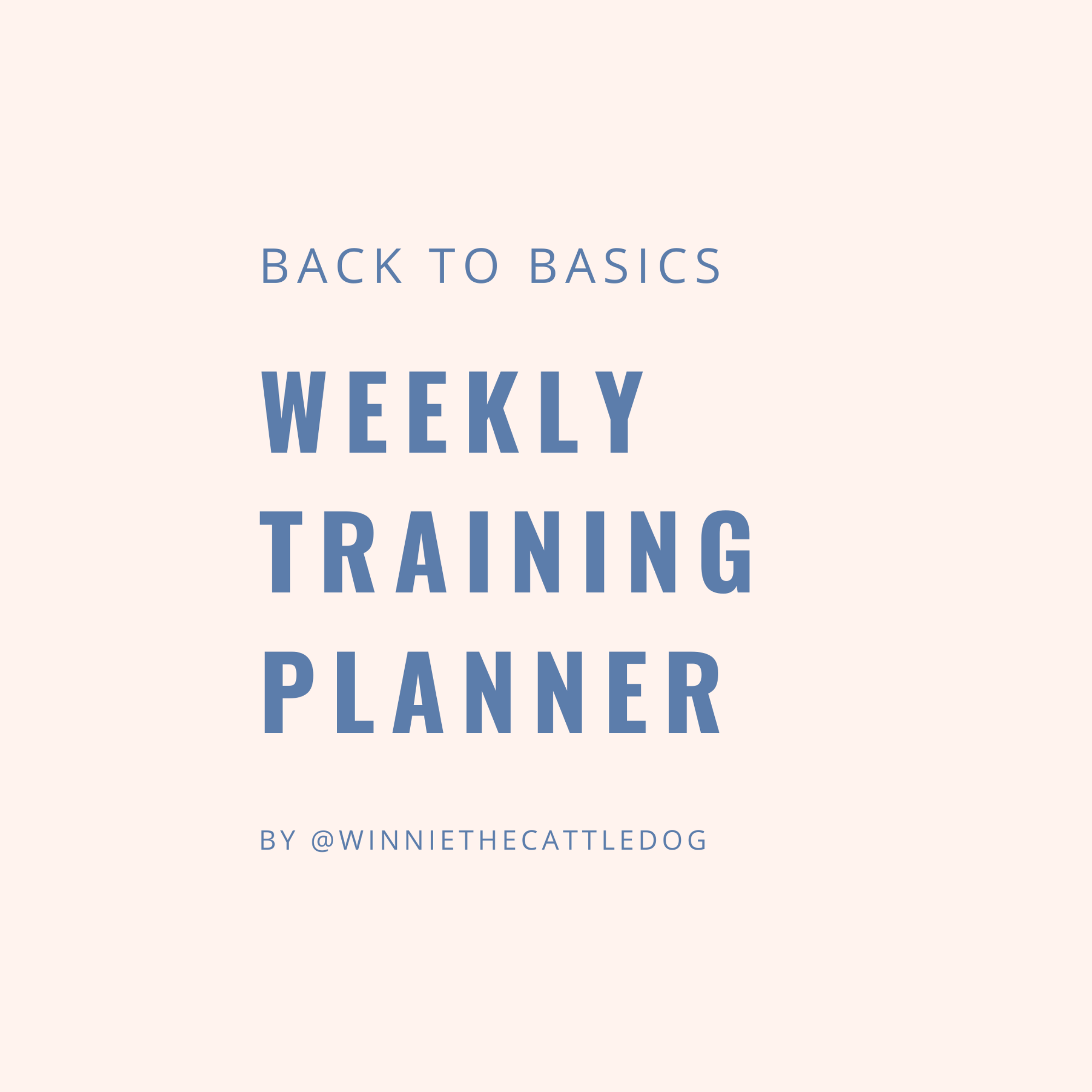 Best weekly training planner for dog