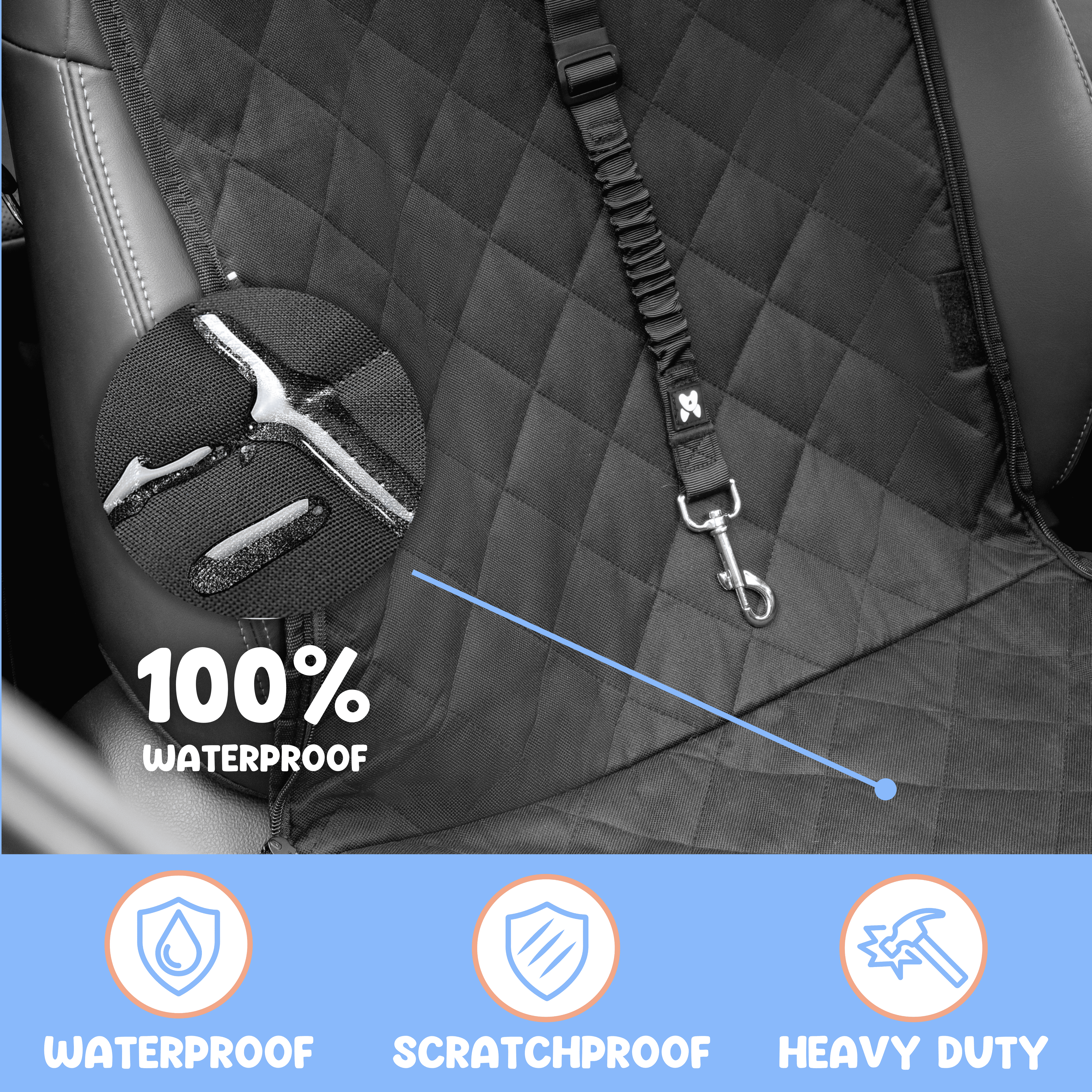 4-in-1 Dog Car Seat Cover