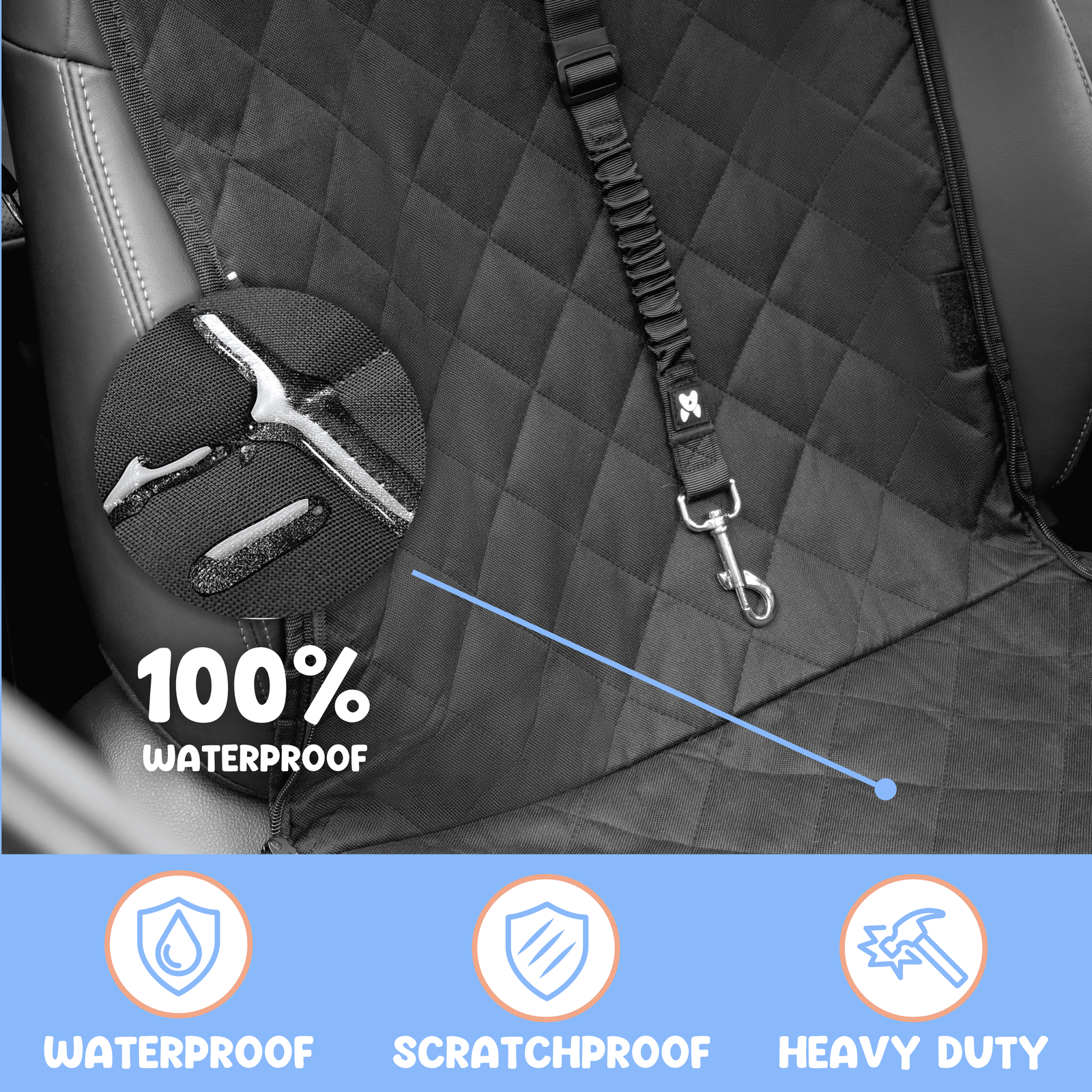 4-in-1 Dog Car Seat Cover