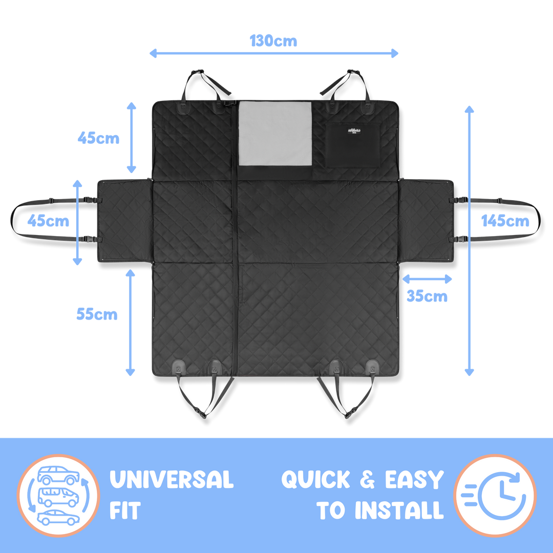 4-in-1 Dog Car Seat Cover size chart