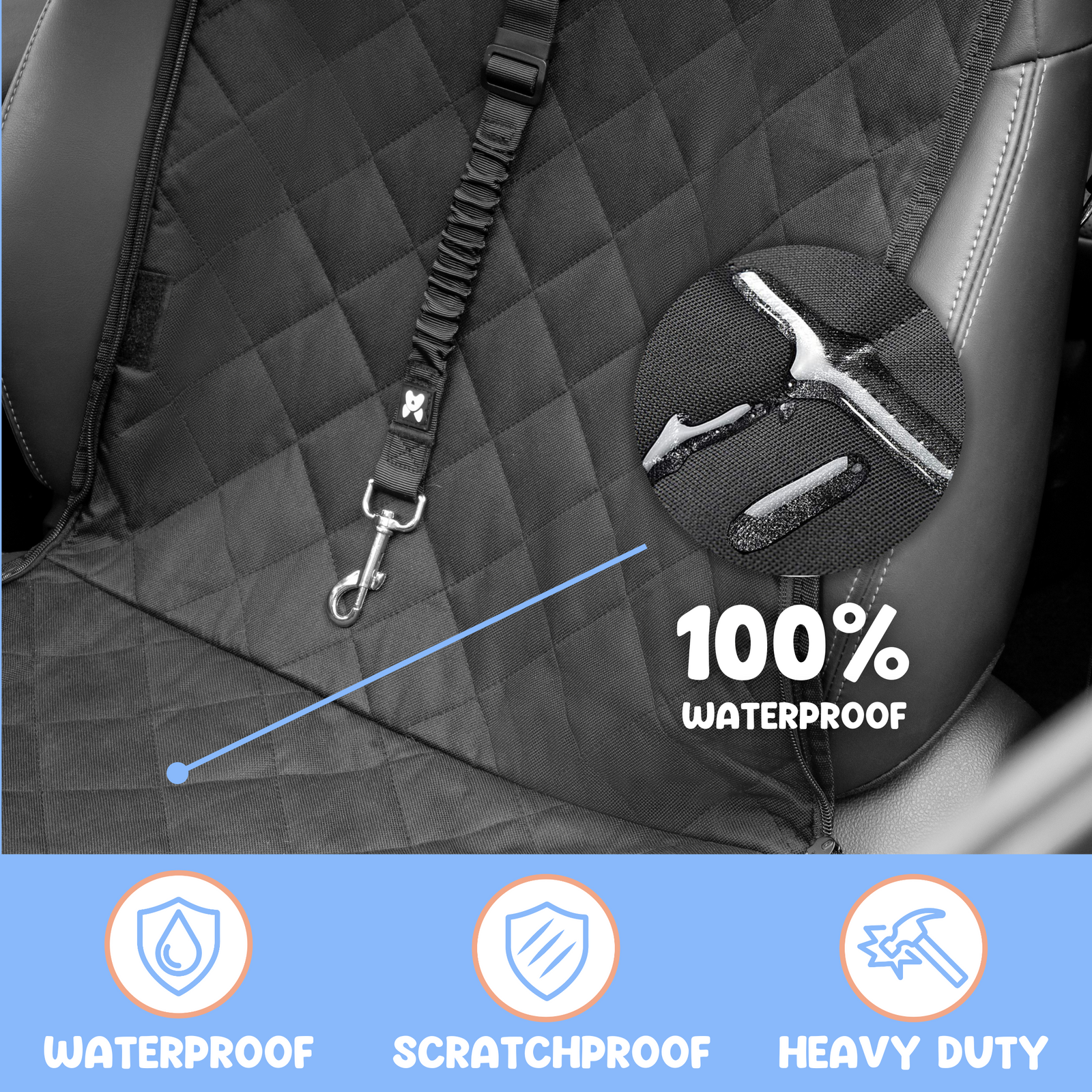  washable Dog Car Seat Cove
