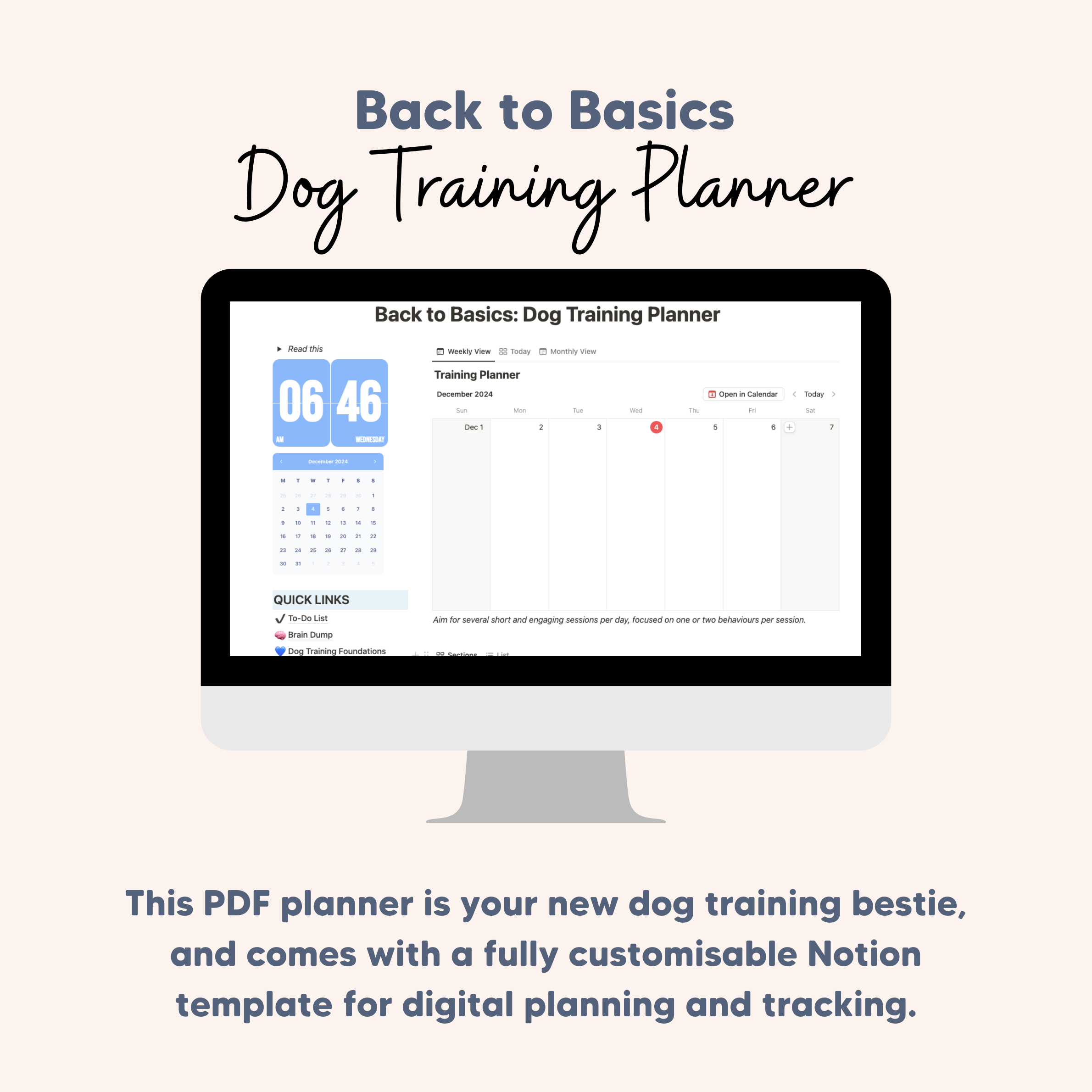 Back to Basics: Dog Training Planner