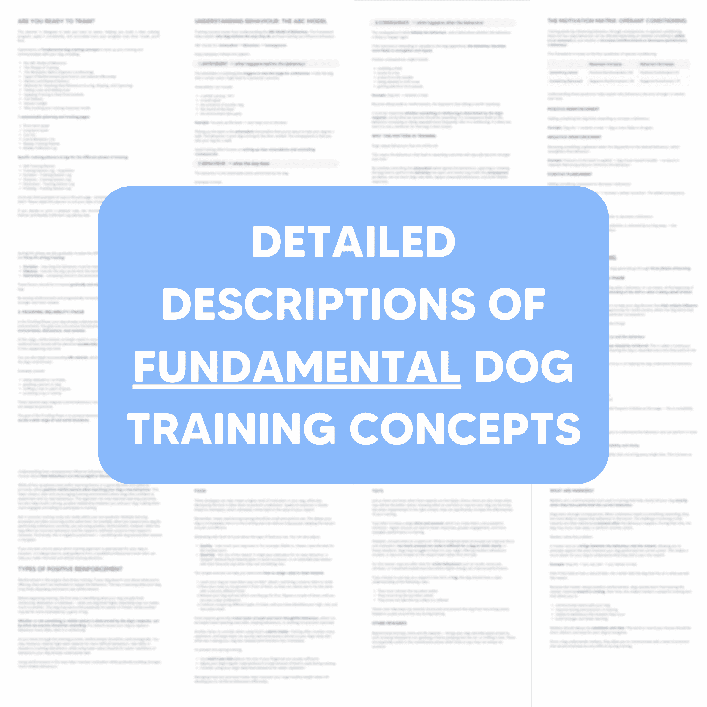 Back to Basics: Dog Training Planner