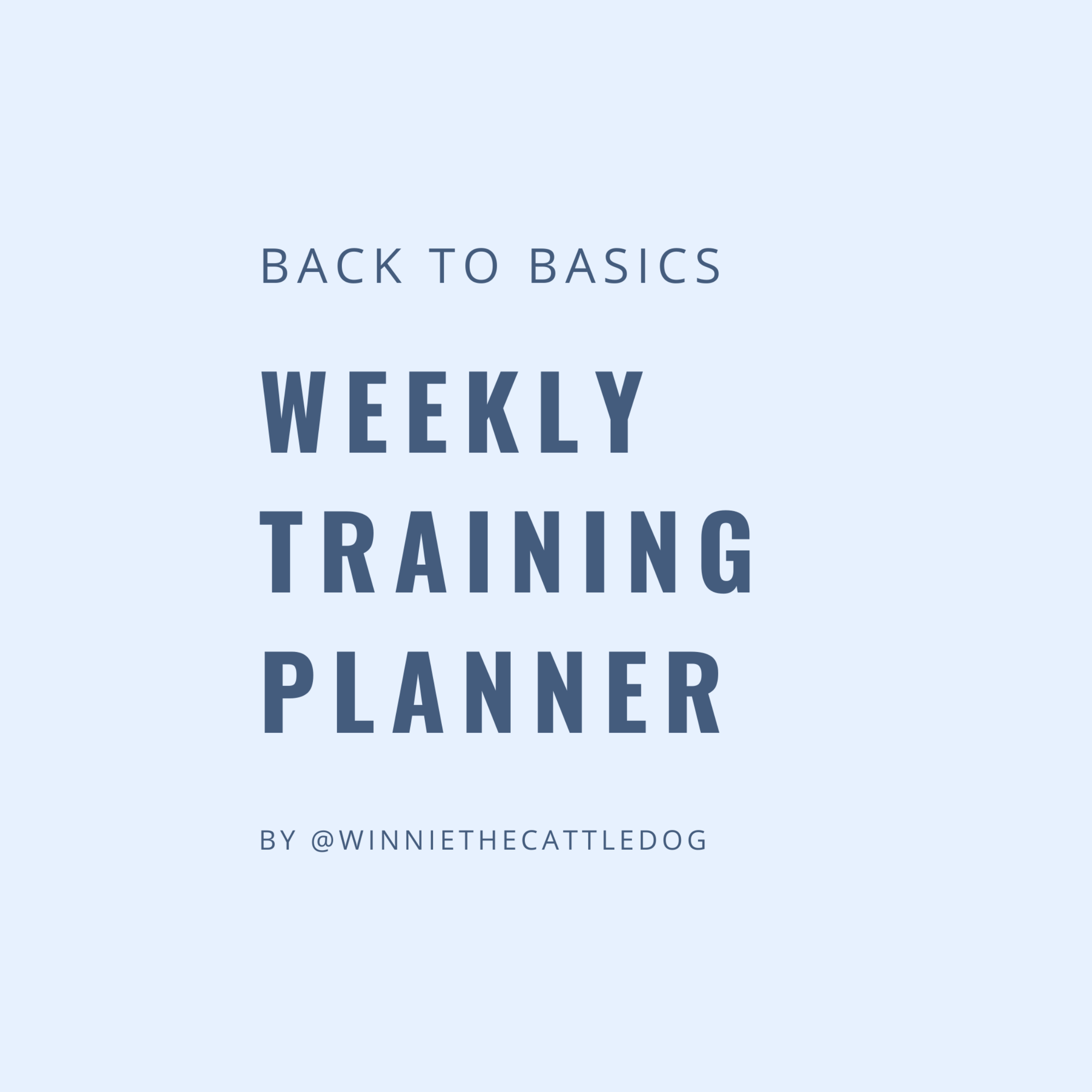 Weekly Training Planner for Pets